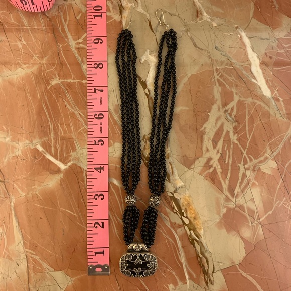 💕Necklace in Beautiful Sterling Silver Black Onyx - Picture 4 of 9